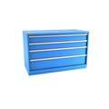 Champion Tool Storage Modular Drawer Cabinet, 4 Drawer, Blue, Steel, 56-1/2 in W x 28-1/2 in D x 36 in H D15000401ILCFTB-BB